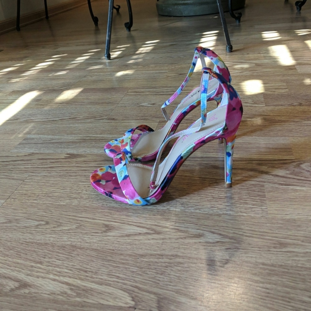 JustFab "Rosey" Floral Stiletto Sandals